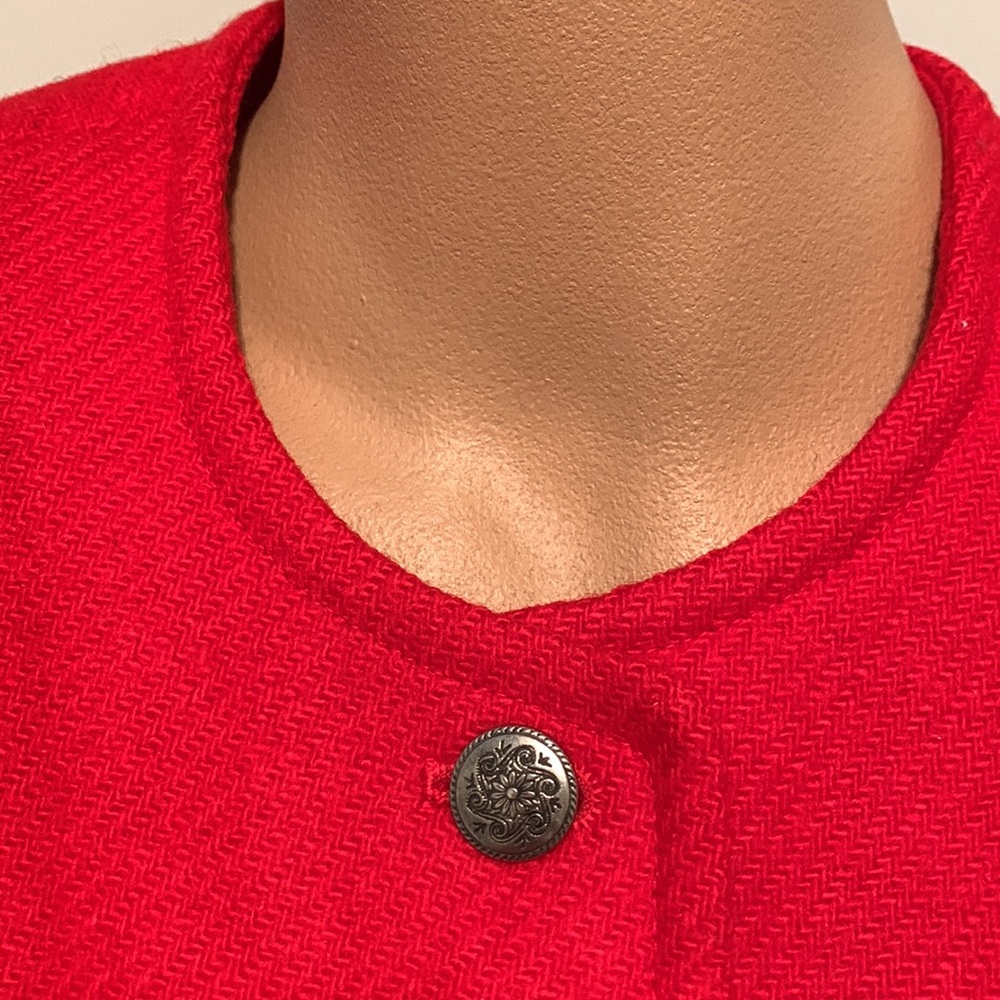 Vintage Pendleton Cropped Red Wool Jacket Fits 8p… - image 2